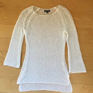 Unwine white cotton boho crochet sweater